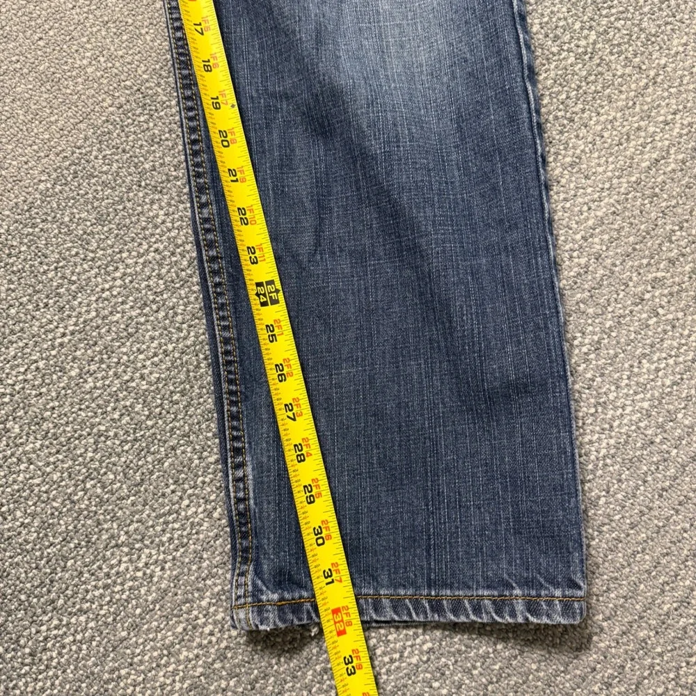 Levi's 505 Jeans Mens‎ 38x32 Straight Leg Blue Whiskered Fade Distressed Y2K